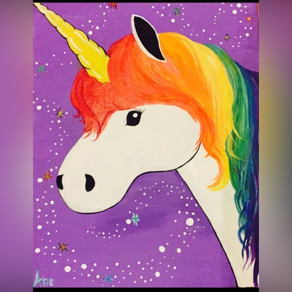 🦄 THE UNICORN 🦄  Painting ON CANVAS  - HANDMADE by ME 🎨